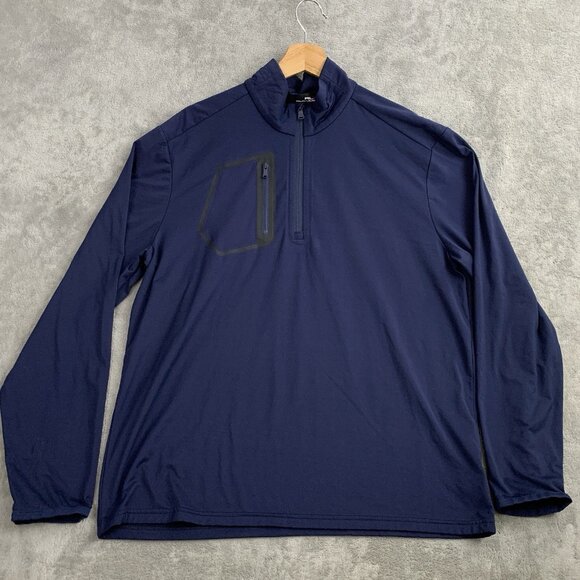 RLX Ralph Lauren Other - RLX Ralph Lauren 1/4 Zip Pullover Mens Large Blue Tech Jersey Golf Performance